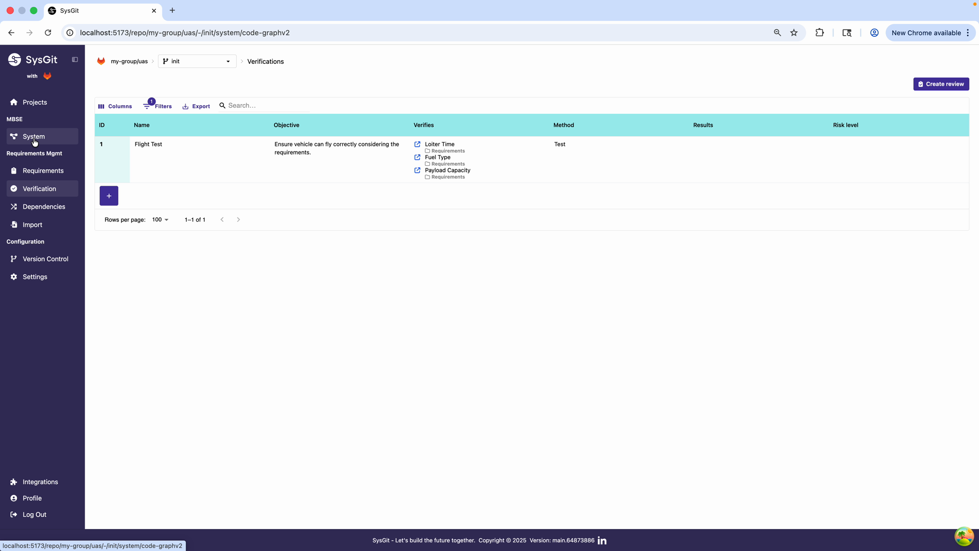 Committed verification in table